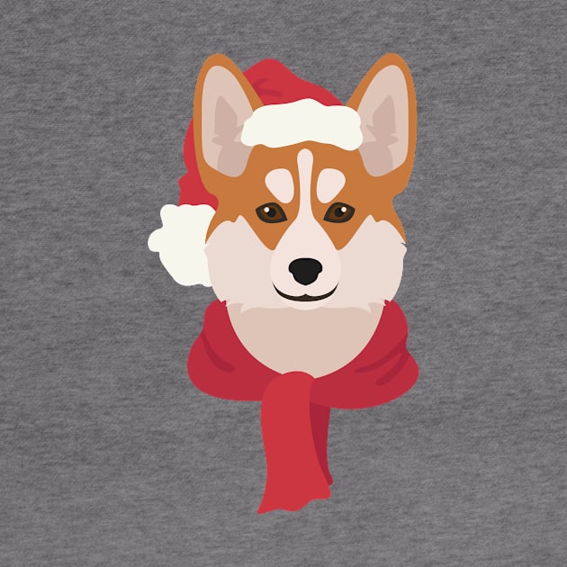 Christmas Pembroke Corgi Dog Face by JunkyDotCom